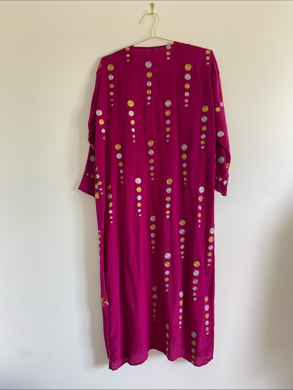 Sun Child Silk Embellished Maxi Kimono Duster | Free Size - Picture 10 of 12